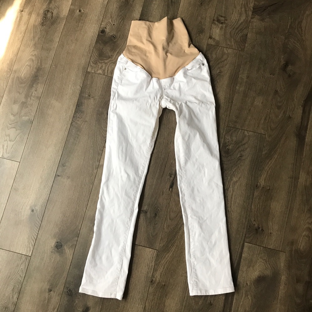 Loft Maternity Straight Leg White Jeans Size 0